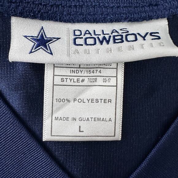 NFL Dallas Cowboys Dak Prescott #4 Jersey Men's Large Blue Mesh V-Neck Pullover - Picture 6 of 10